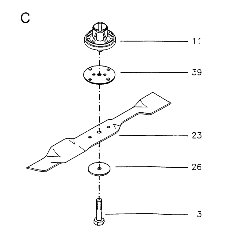 Cutting Equipment Diagram and Parts List for MASTER46  Husqvarna Lawn Mower