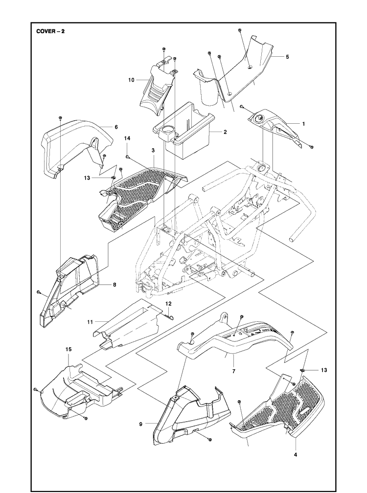 Cover 2 Diagram and Parts List for R112C (967178402)(2021-01) Husqvarna Lawn Mower