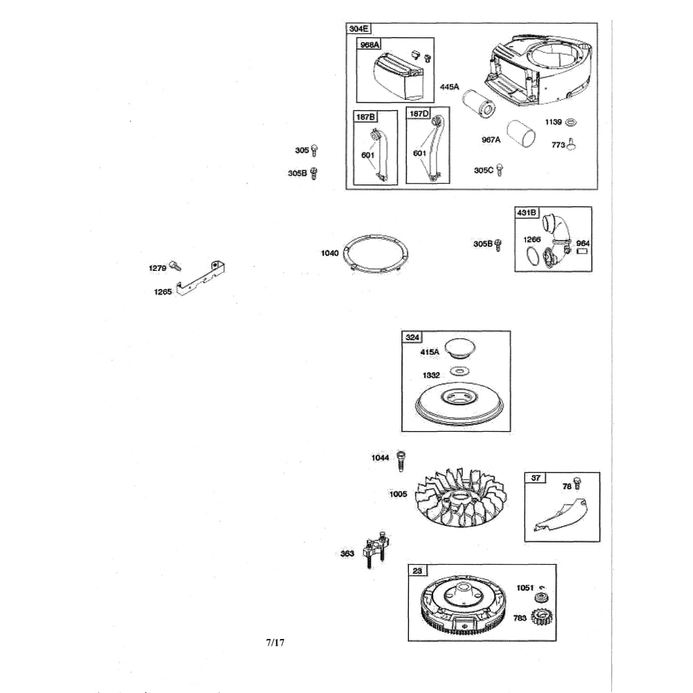 Engine >> Blower Housing/Air Cleaner Diagram and Parts List for 917223830  Husqvarna Lawn Tractor