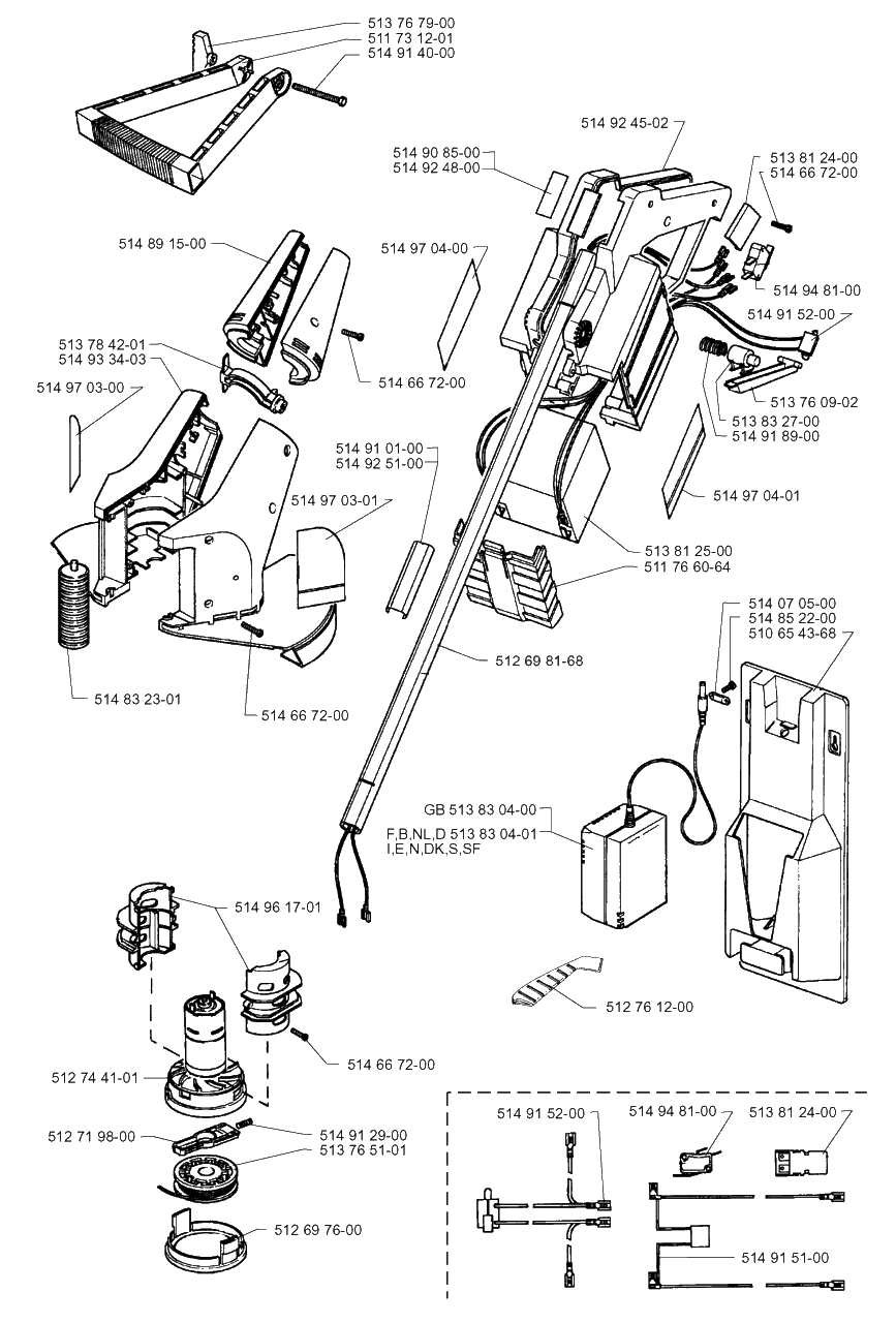 Product Complete 2 Diagram and Parts List for 12RC 19961400001 & Above Husqvarna Trimmer
