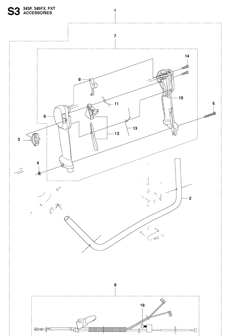 Accessories 2 Diagram and Parts List for 343F  Husqvarna Brush Cutter