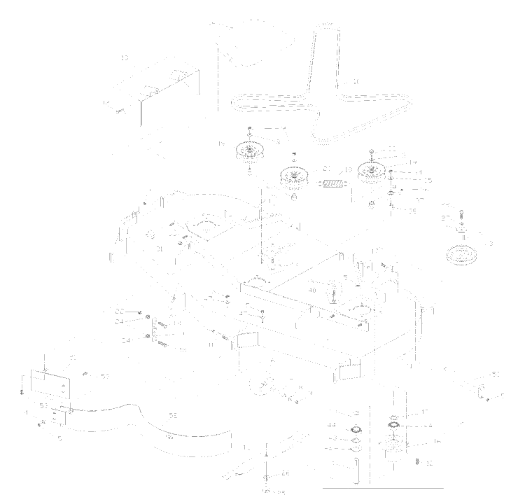 Front Deck Assembly 61 Inch Diagram and Parts List for ZTH6127KOB (968999224)(2002-10) Husqvarna Lawn Mower