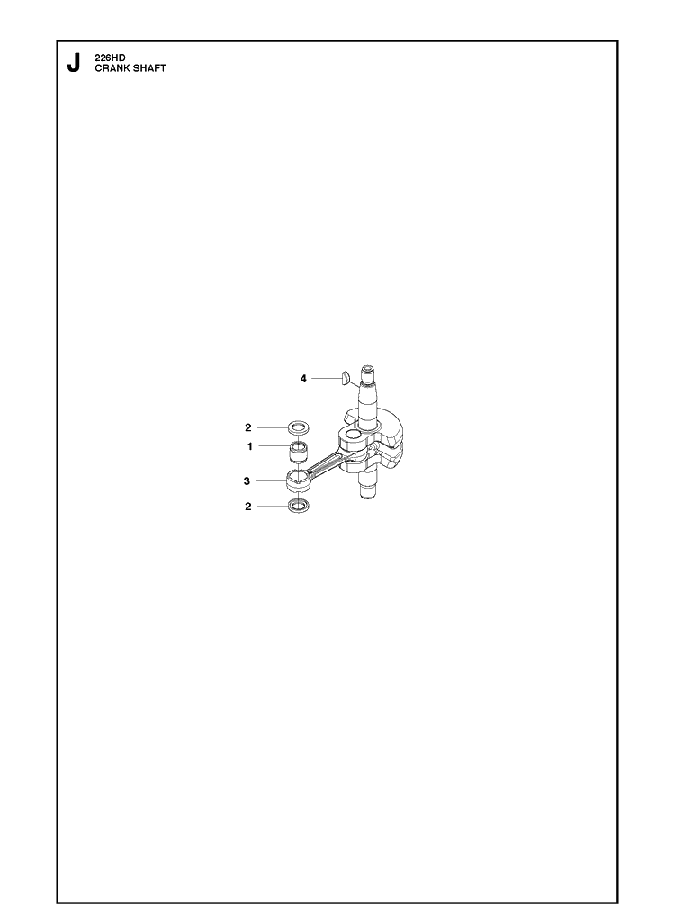 Crankshaft Diagram and Parts List for 226HD75S 20090100001-20130499999 Husqvarna Hedge Trimmer