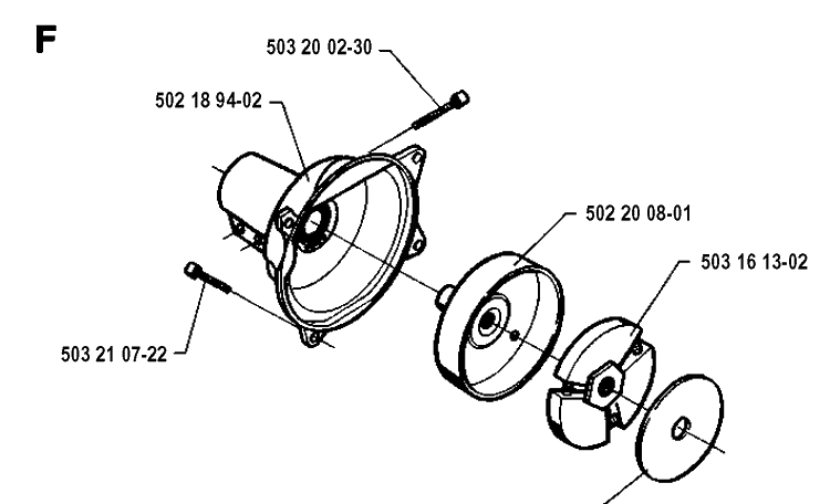 Clutch Diagram and Parts List for 235R 19930600001-19940600000 Husqvarna Brush Cutter