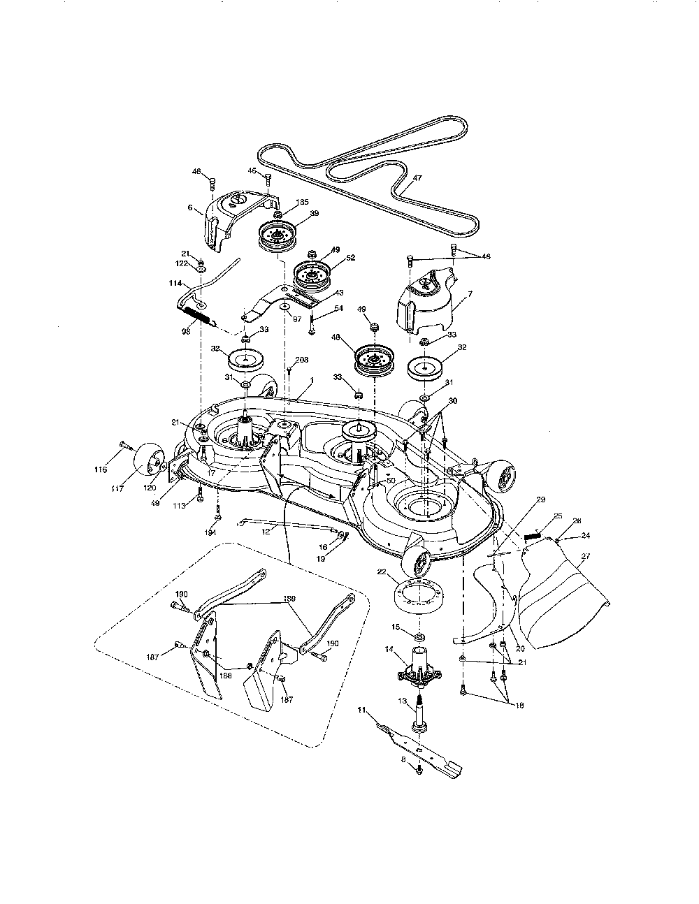 Mower deck Diagram and Parts List for YTH2348-917286560  Husqvarna Lawn Tractor