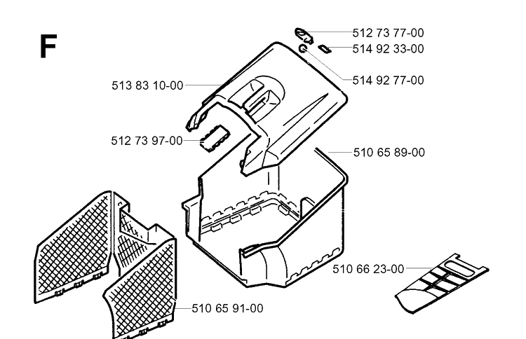 Bagger Diagram and Parts List for 43EL ROYAL Husqvarna Lawn Mower