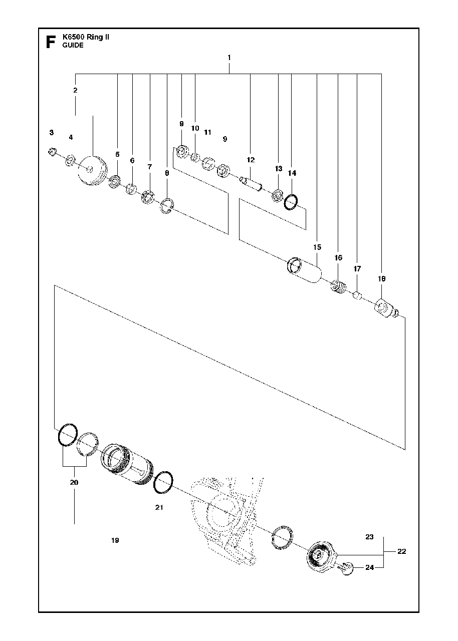 Guide Diagram and Parts List for K6500RINGII 2016-12 Husqvarna Circular Saw