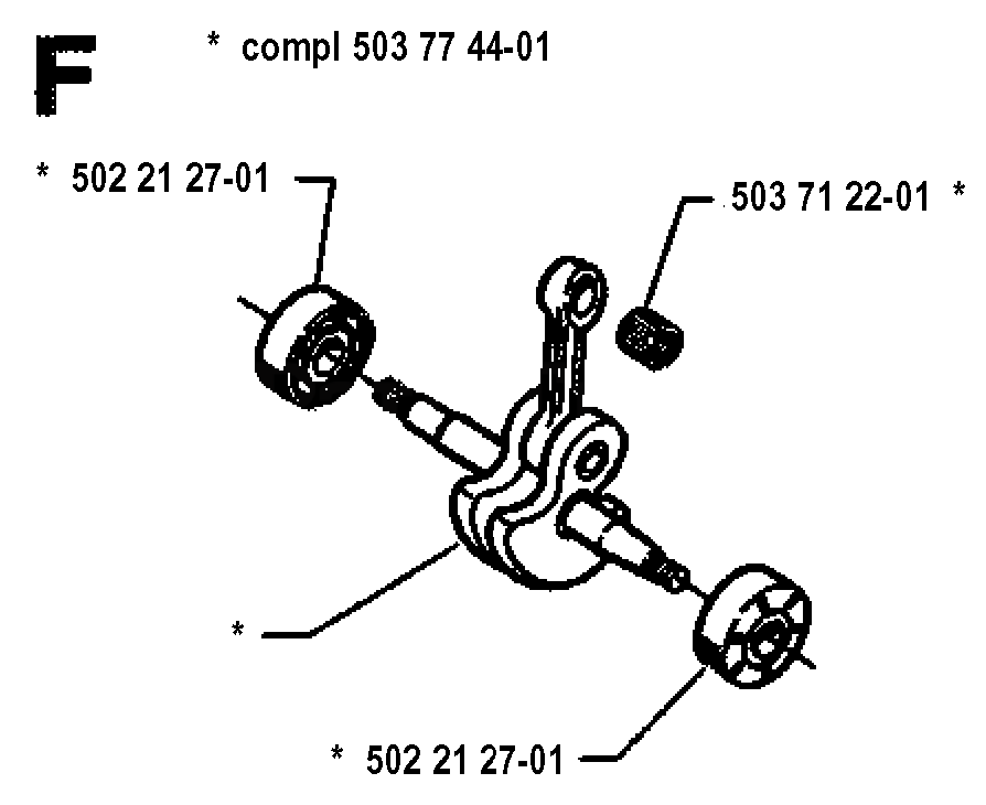Crankshaft Diagram and Parts List for 225RD 19942300001 - 19951000000 Husqvarna Trimmer