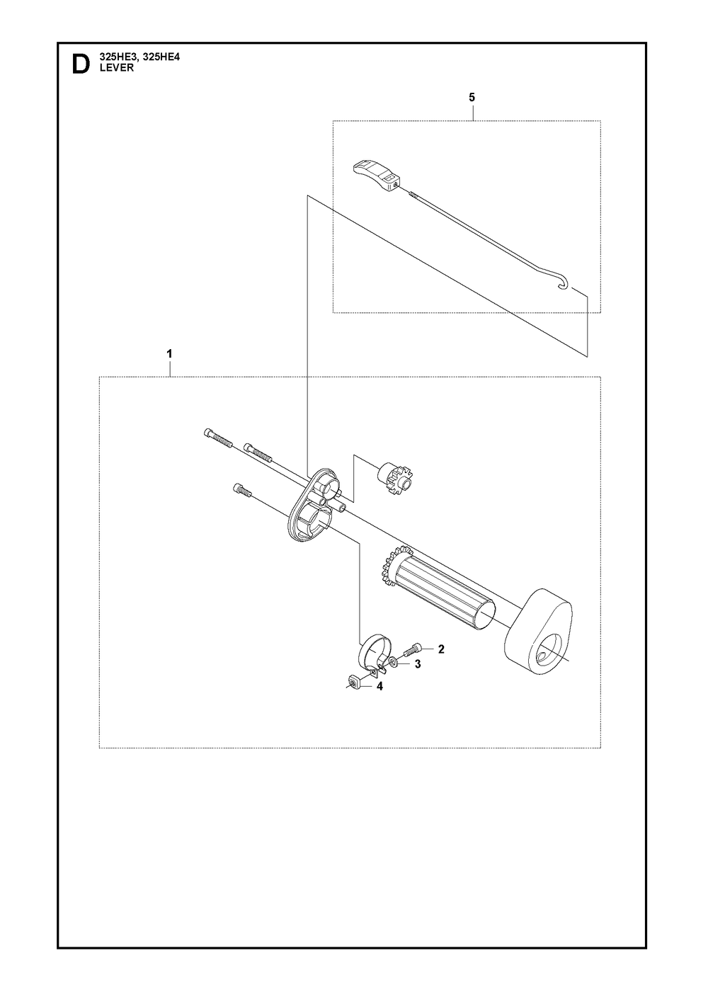 Lever Diagram and Parts List for 325HE3 (966787601)(20150100001-current) Husqvarna Hedge Trimmer