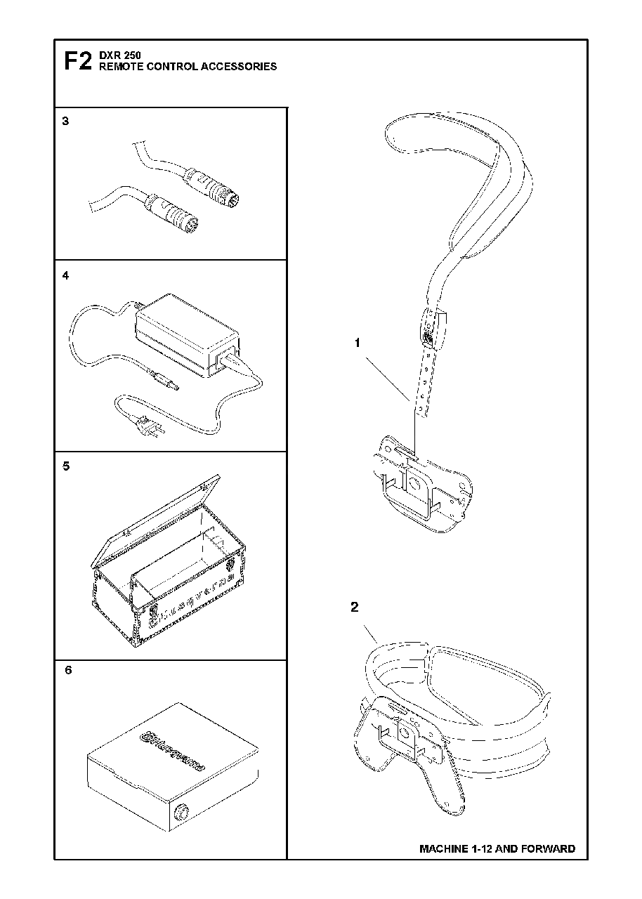 Remote Control Accessories Diagram and Parts List for DXR250 (12 & Above)(2013-08) Husqvarna Demolition Hammer