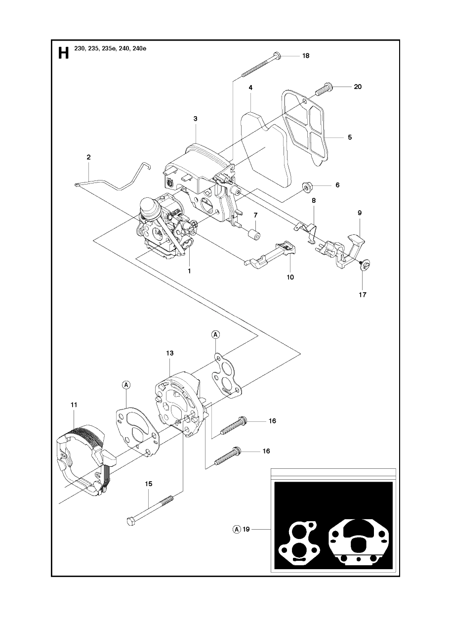 Carburetor And Air Filter Diagram and Parts List for 125LDX 2010-06 Husqvarna Trimmer