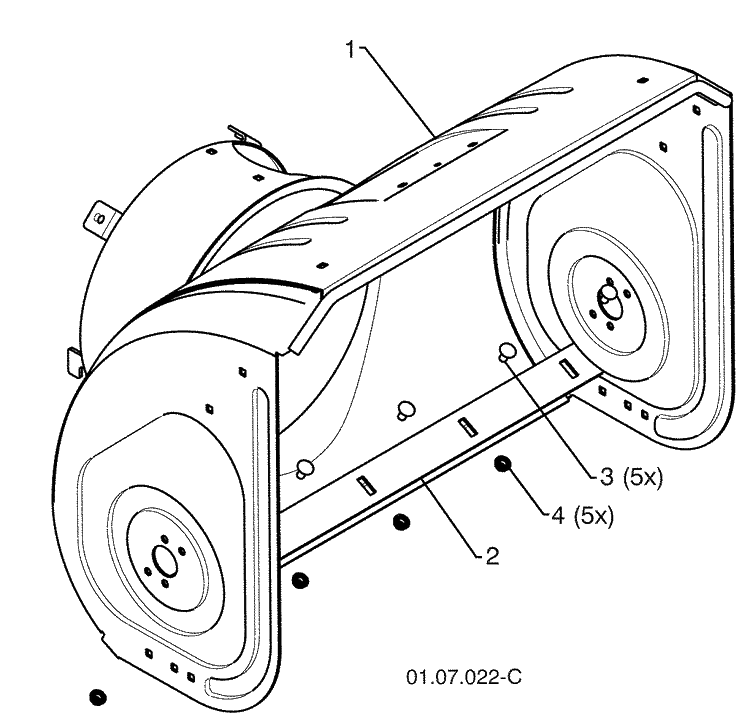Auger Housing / Impeller Assembly 1 Diagram and Parts List for 14527SBLS (961930049)(2009-07) Husqvarna Snow Blower