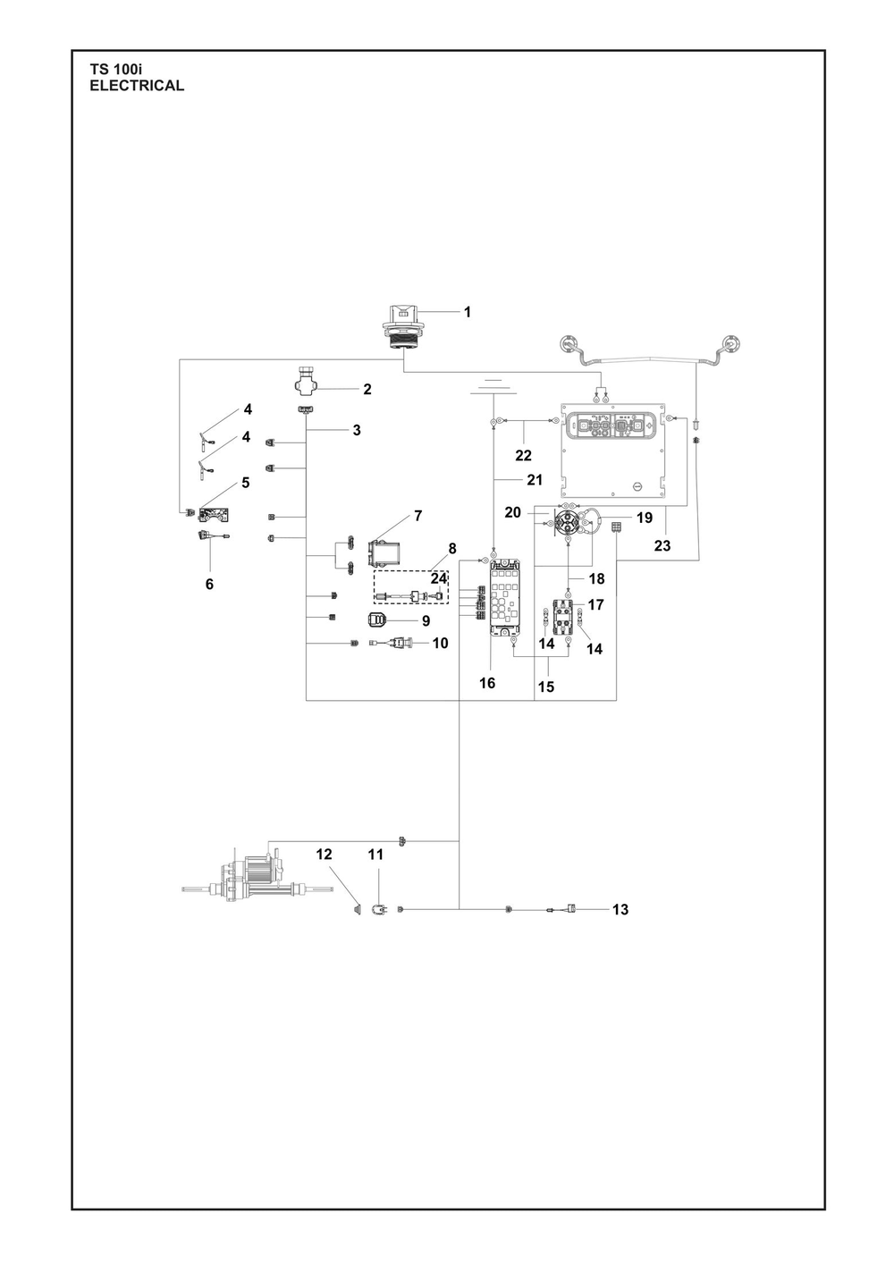 Electrical Diagram and Parts List for TS100I  Husqvarna Lawn Tractor