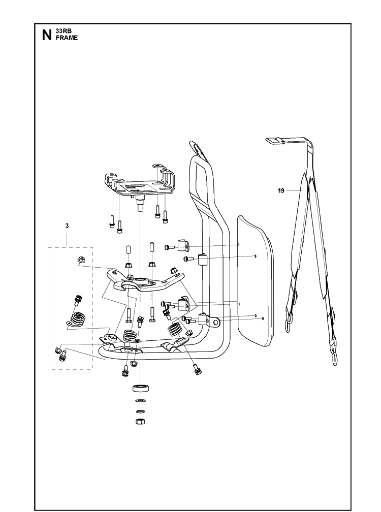 Frame Diagram and Parts List for 131RB (967843201)(20181300001-Current) Husqvarna Edger