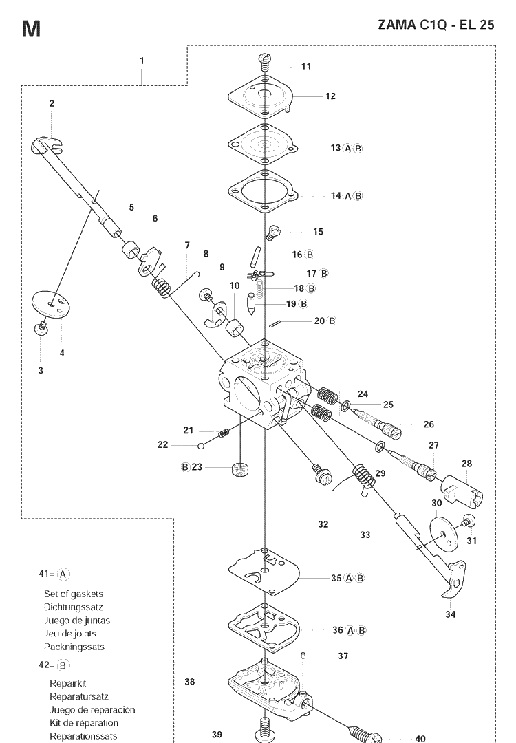 Carburetor Diagram and Parts List for 326HD60 (X-SERIES)(20082200001-20090900000) Husqvarna Hedge Trimmer