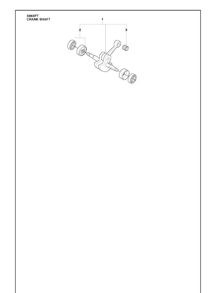 Crank Shaft Diagram and Parts List for 338XPT 2010-02 Husqvarna Chainsaw