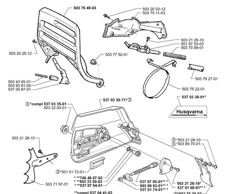 Chain Break Diagram and Parts List for 365EPA 1999-11 Husqvarna Chainsaw