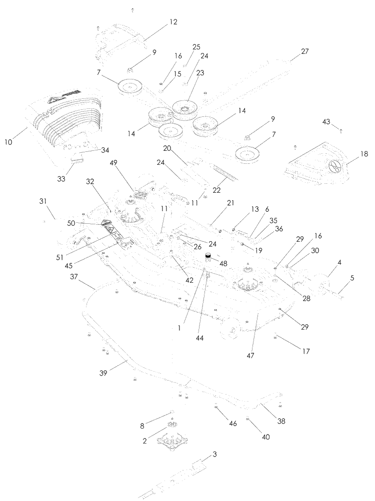 54 Inch Deck Diagram and Parts List for LSZ5424 (965880901)(2008-11) Husqvarna Lawn Mower