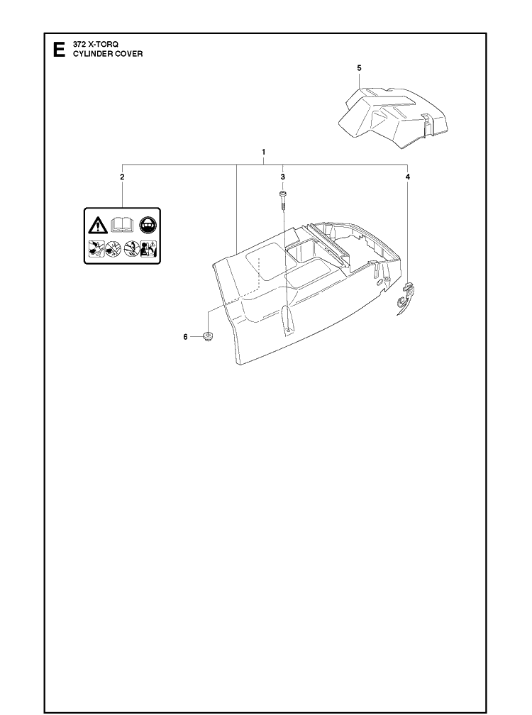 Cylinder Cover 8 Diagram and Parts List for 372XP XPG X-TORQ Husqvarna Chainsaw