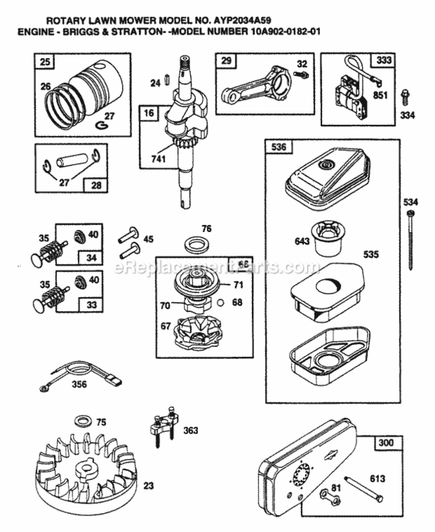 Page B Diagram and Parts List for 2034A59 1999 And Before Husqvarna Lawn Mower