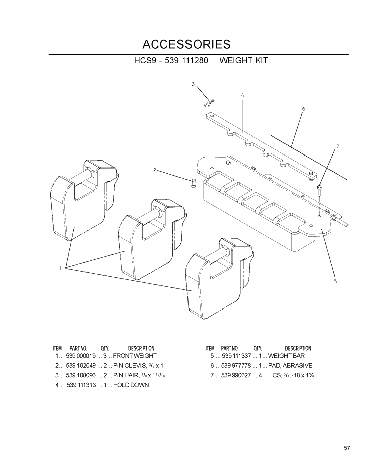Accessories G Diagram and Parts List for IZ5223 (968999707)(2007-09) Husqvarna Lawn Mower