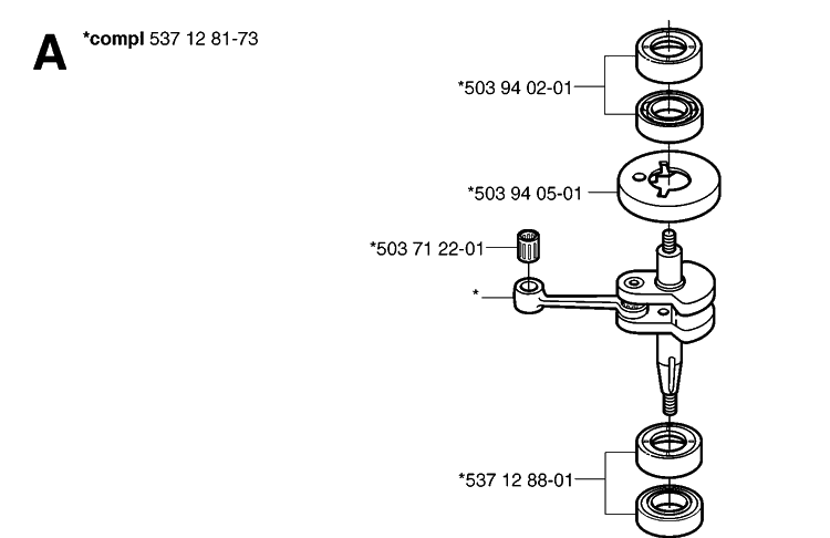 Crankshaft Diagram and Parts List for 326HS99 (X-SERIES)(20030100001-Current) Husqvarna Hedge Trimmer