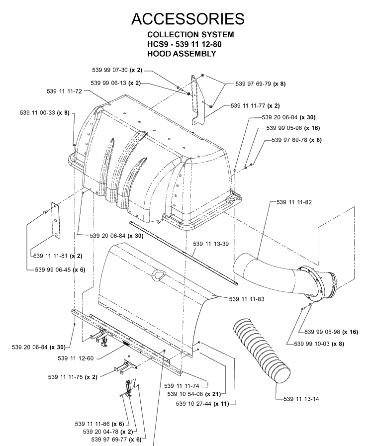 Accessories 4 Diagram and Parts List for IZ5223 (968999258)(2005-12) Husqvarna Lawn Mower
