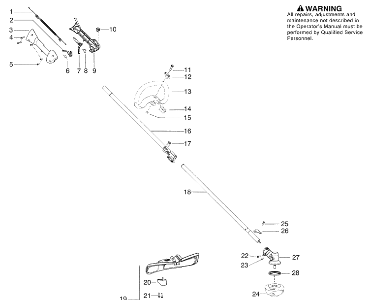 Repair Parts 1 Diagram and Parts List for 128LDX (545192135)(2009-03) Husqvarna Trimmer