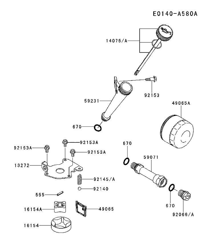 Lubrication Diagram and Parts List for FS481V-AS55 2017-09 Husqvarna Engine
