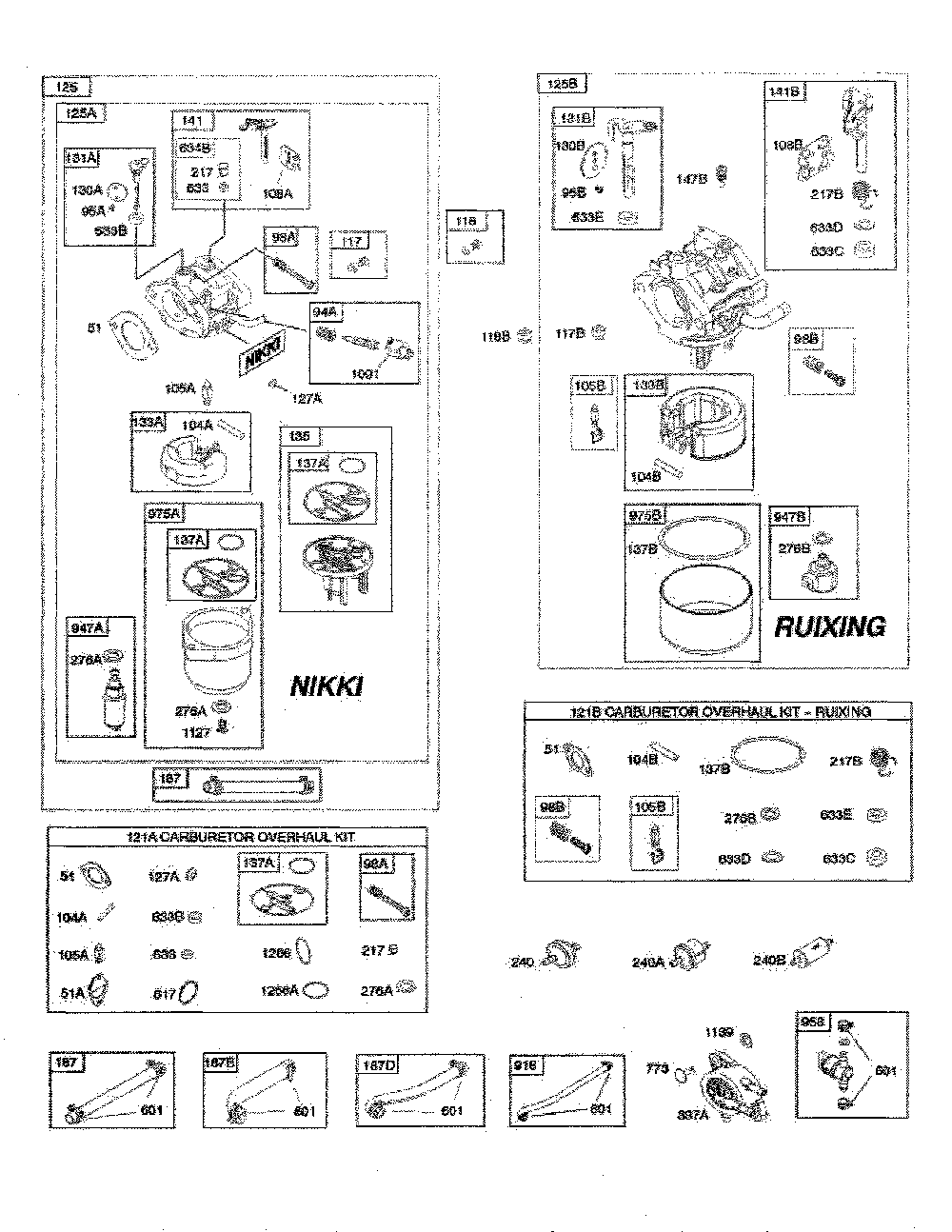 Carburetor/overhaul kit Diagram and Parts List for YTH1842-917223810  Husqvarna Lawn Tractor