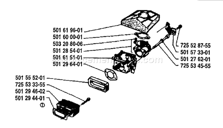 Page A Diagram and Parts List for 2100 1981-10 Husqvarna Chainsaw