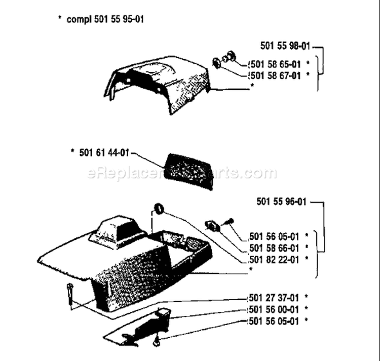 Page C Diagram and Parts List for 2100 1981-10 Husqvarna Chainsaw