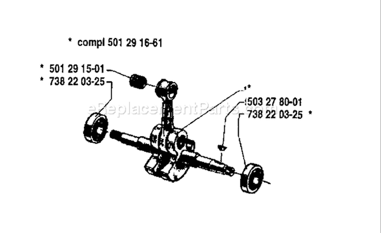 Page F Diagram and Parts List for 2100 1981-10 Husqvarna Chainsaw