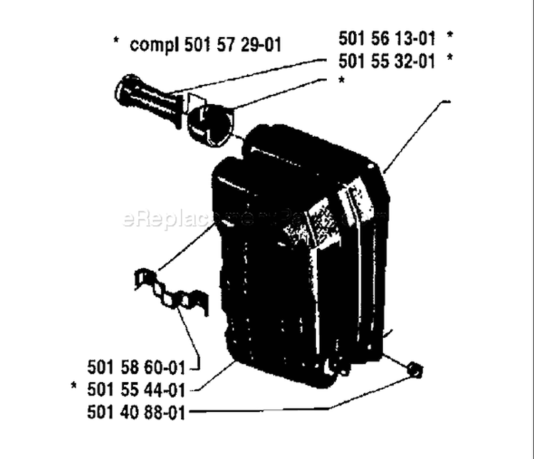 Page I Diagram and Parts List for 2100 1981-10 Husqvarna Chainsaw