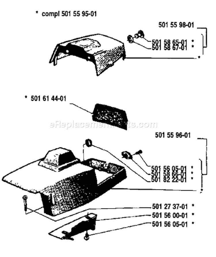 Page O Diagram and Parts List for 2100 1982-11 Husqvarna Chainsaw