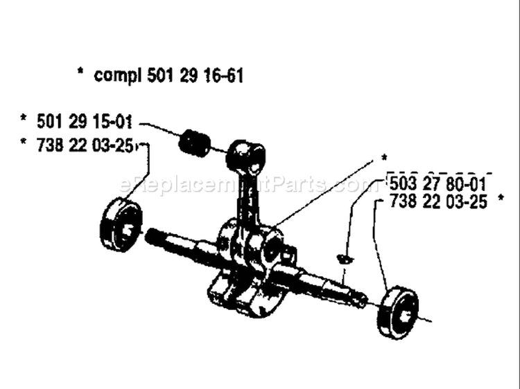 Page E Diagram and Parts List for 2100 1982-11 Husqvarna Chainsaw