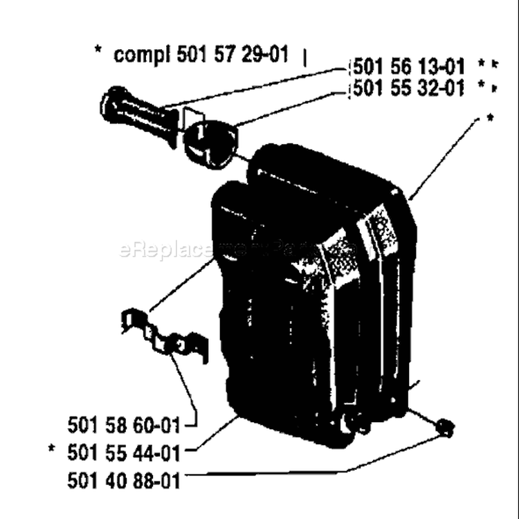 Page I Diagram and Parts List for 2100 1982-11 Husqvarna Chainsaw