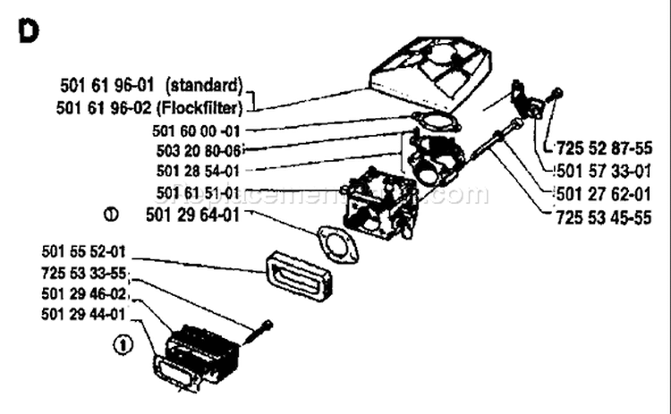 Page A Diagram and Parts List for 2100 1984-04 Husqvarna Chainsaw