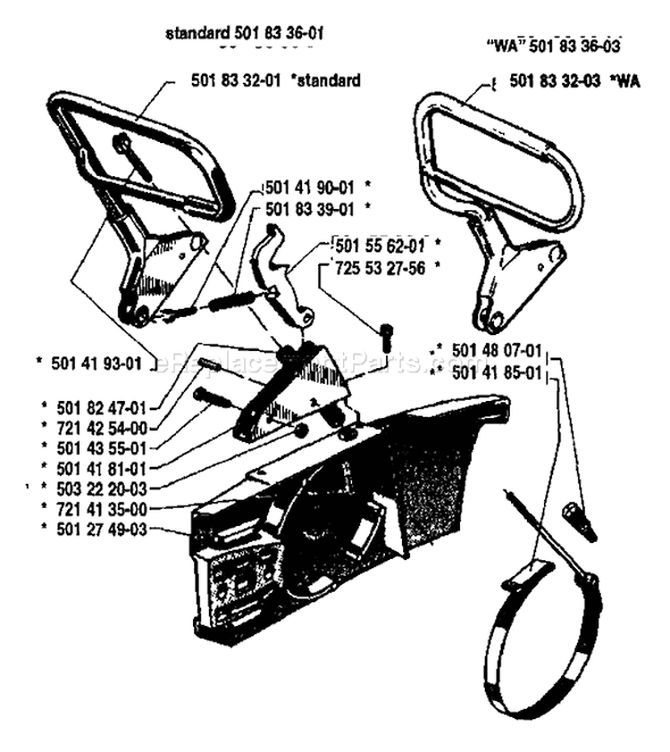 Page C Diagram and Parts List for 2100 1984-04 Husqvarna Chainsaw