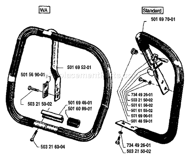 Page F Diagram and Parts List for 2100 1984-04 Husqvarna Chainsaw