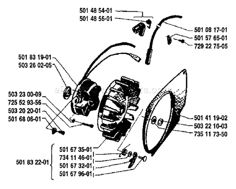 Page G Diagram and Parts List for 2100 1984-04 Husqvarna Chainsaw