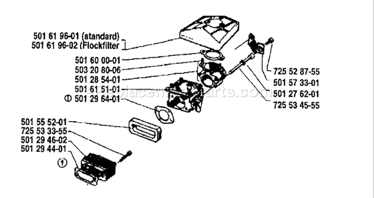 Page A Diagram and Parts List for 2100 1985-08 Husqvarna Chainsaw