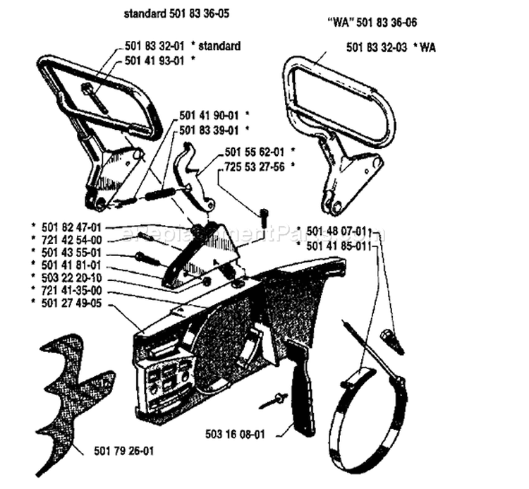 Page C Diagram and Parts List for 2100 1985-08 Husqvarna Chainsaw