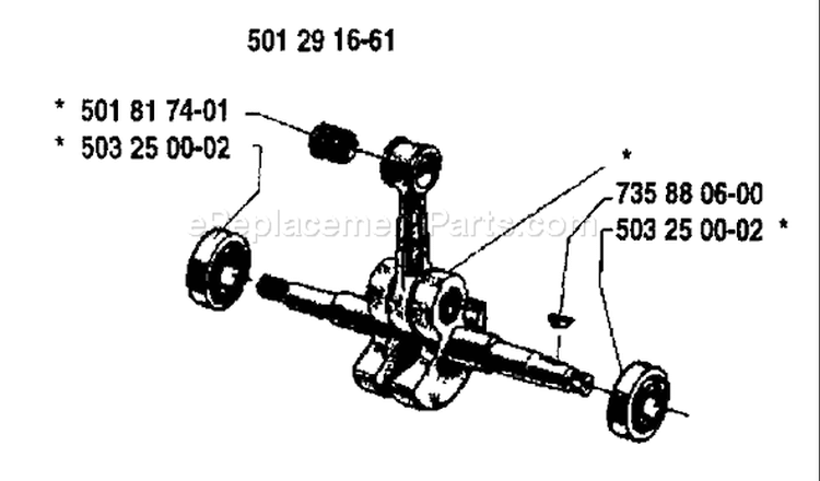 Page E Diagram and Parts List for 2100 1985-08 Husqvarna Chainsaw