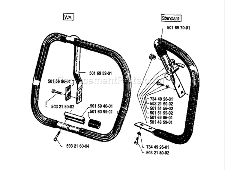 Page F Diagram and Parts List for 2100 1985-08 Husqvarna Chainsaw