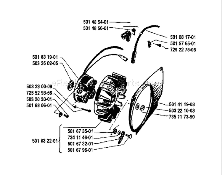Page G Diagram and Parts List for 2100 1985-08 Husqvarna Chainsaw