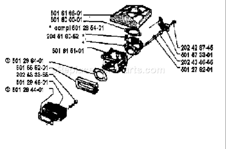 Page A Diagram and Parts List for 2100CD 2100 CD 1979-12 Husqvarna Chainsaw