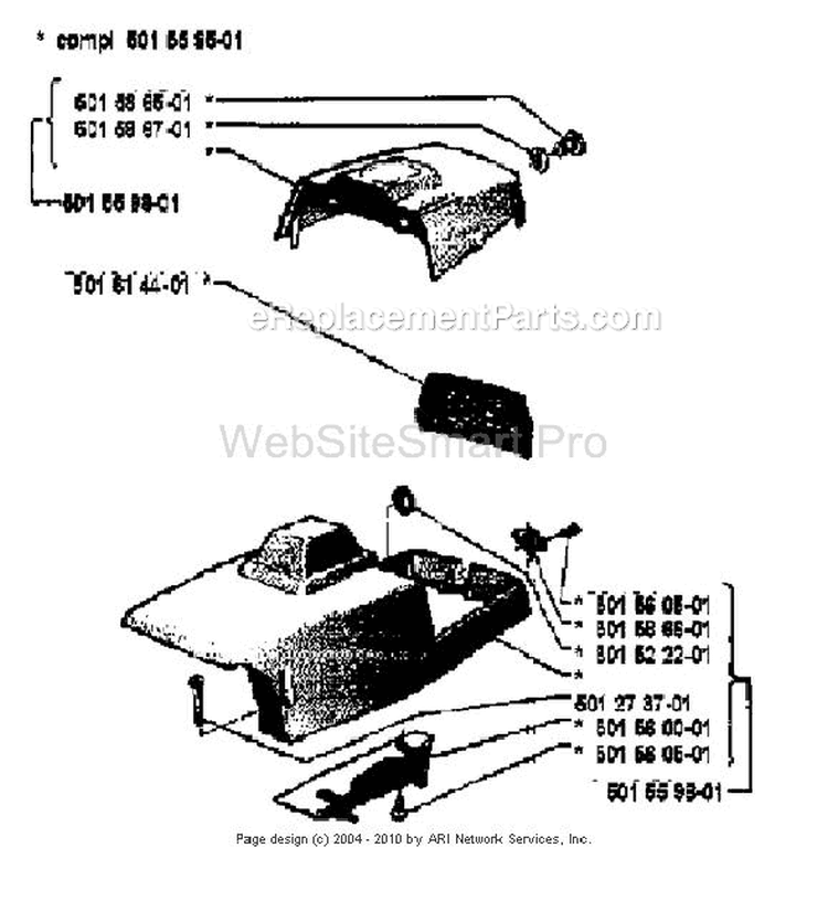 Page O Diagram and Parts List for 2100CD 2100 CD 1979-12 Husqvarna Chainsaw