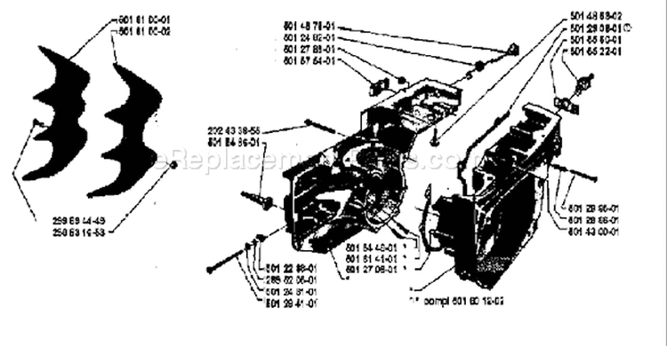 Page D Diagram and Parts List for 2100CD 2100 CD 1979-12 Husqvarna Chainsaw