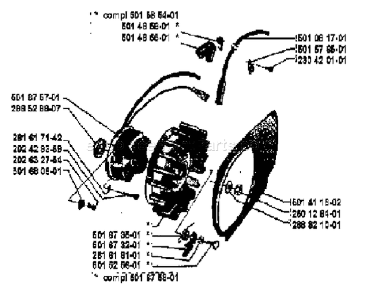 Page G Diagram and Parts List for 2100CD 2100 CD 1979-12 Husqvarna Chainsaw